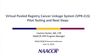 Virtual Pooled Registry Cancer Linkage System (VPR-CLS) Pilot Testing and Next Steps