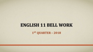 English 11 Bell work