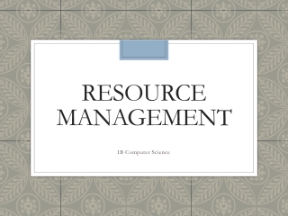 Resource Management