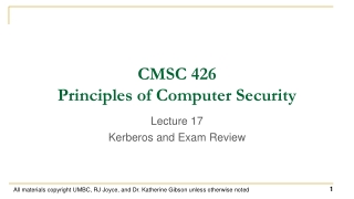 CMSC 426 Principles of Computer Security