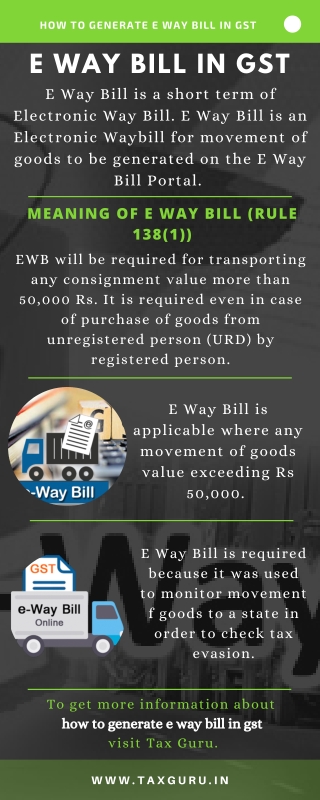 E Way Bill in GST
