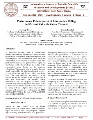 Performance Enhancement of Information Hiding in FM and AM with Rician Channel