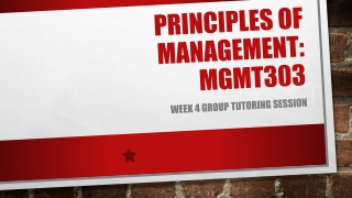 Principles of Management: MGMT303