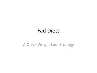 Fad Diets