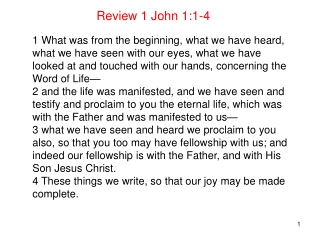Review 1 John 1:1-4