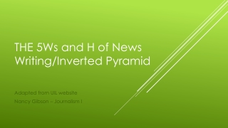 The 5W s and H of News Writing/Inverted Pyramid