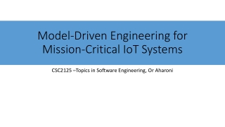 Model-Driven Engineering for Mission-Critical IoT Systems