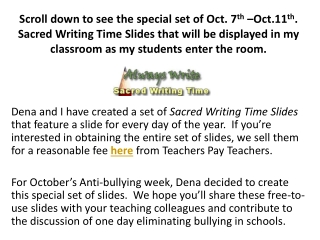 It’s October 7 th . Today is Monday of 2019’s Antibullying Week !