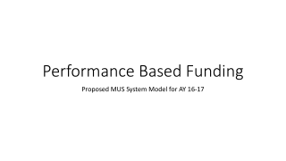 Performance Based Funding