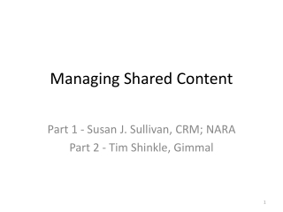 Managing Shared Content