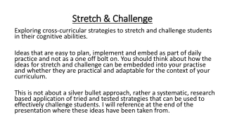 Stretch &amp; Challenge