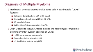 Diagnosis of Multiple Myeloma