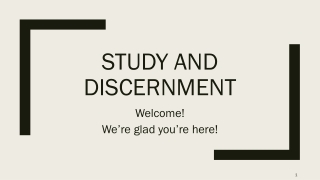 Study and Discernment