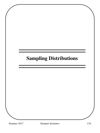 Sampling Distributions