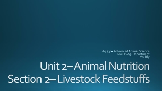 Unit 2– Animal Nutrition Section 2– Livestock Feedstuffs