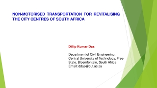 NON-MOTORISED TRANSPORTATION FOR REVITALISING THE CITY CENTRES OF SOUTH AFRICA