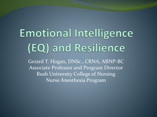 Emotional Intelligence (EQ) and Resilience