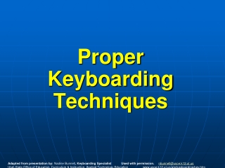 Proper Keyboarding Techniques