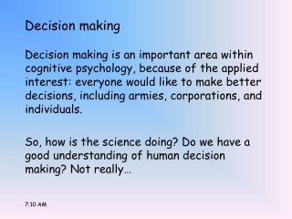 Decision making