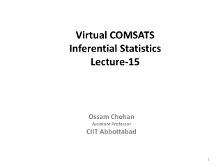 Virtual COMSATS Inferential Statistics Lecture-15