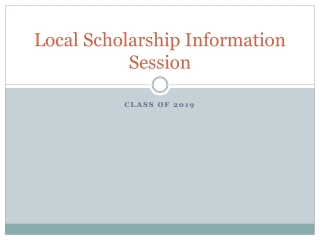 Local Scholarship Information Session