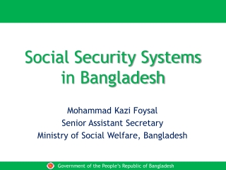 Social Security Systems in Bangladesh