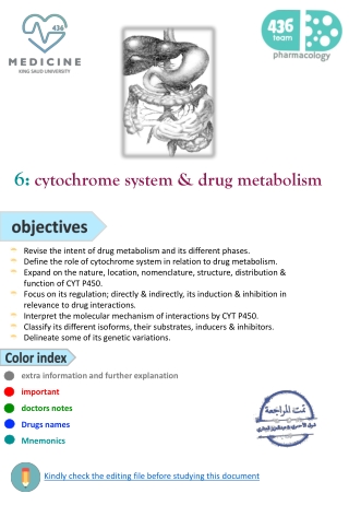 Revise the intent of drug metabolism and its different phases.