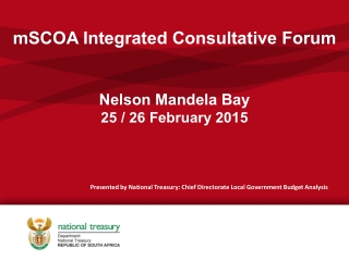 mSCOA Integrated Consultative Forum Nelson Mandela Bay 25 / 26 February 2015