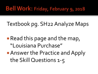 Bell Work : Friday, February 9, 2018