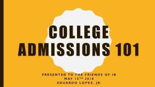 College Admissions 101