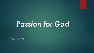 Passion for God