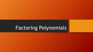 Factoring Polynomials