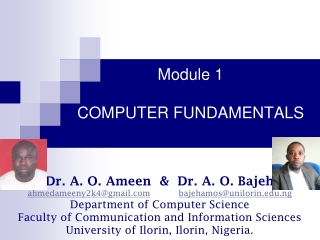 Module 1 COMPUTER FUNDAMENTALS