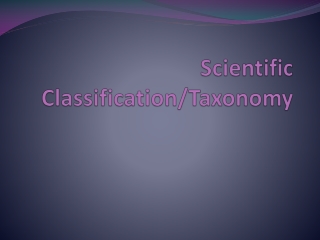 Scientific Classification/Taxonomy