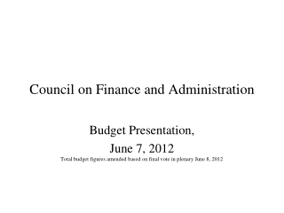 Council on Finance and Administration