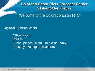 Colorado Basin River Forecast Center Stakeholder Forum