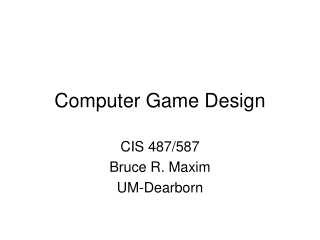 Computer Game Design