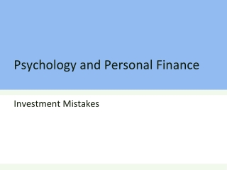 Psychology and Personal Finance