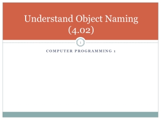 Understand Object Naming ( 4.02)