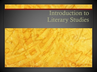 Introduction to Literary Studies