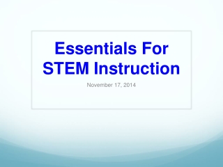 Essentials For STEM Instruction