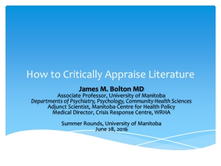 How to Critically Appraise Literature