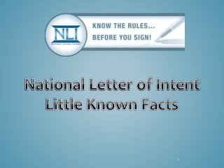 National Letter of Intent Little Known Facts