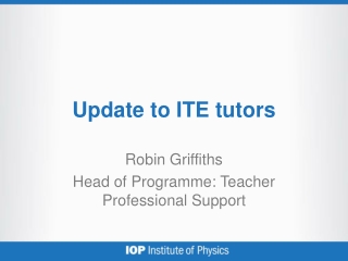 Update to ITE tutors