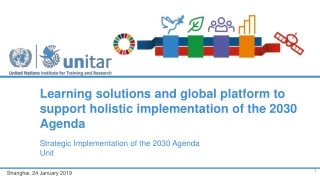 Learning solutions and global platform to support holistic implementation of the 2030 Agenda