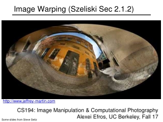 Image Warping (Szeliski Sec 2.1.2)