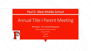 Annual Title I Parent Meeting