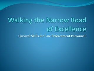 Walking the Narrow Road of Excellence