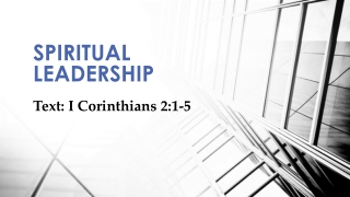 SPIRITUAL LEADERSHIP