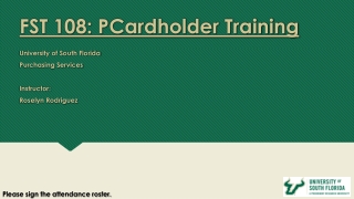 FST 108: PCardholder Training